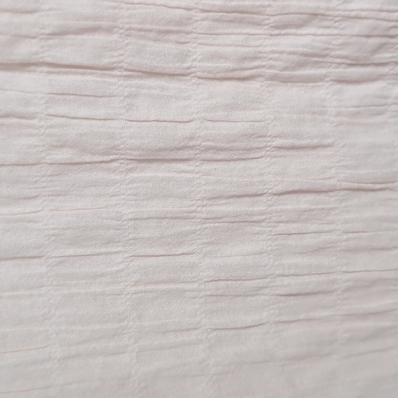 Cynthia Rowley Pale Pink Long Sleeve Textured Cotton Button Up Size Large - Picture 3 of 6